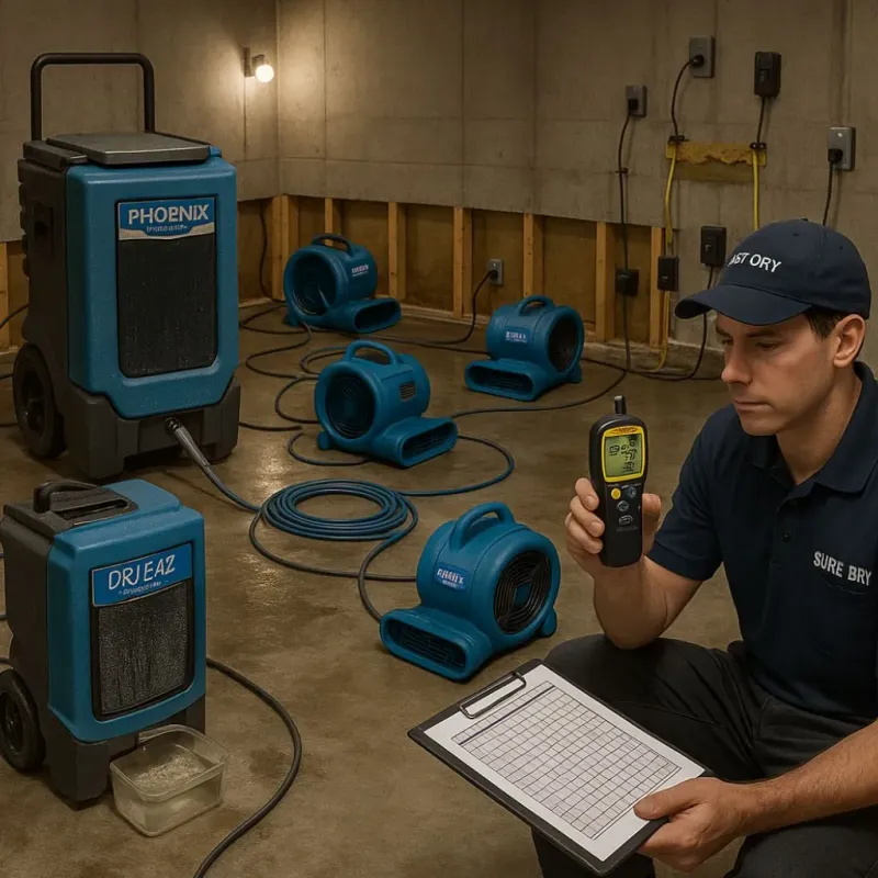 Structural Drying and Dehumidification process in Huntsville, AL